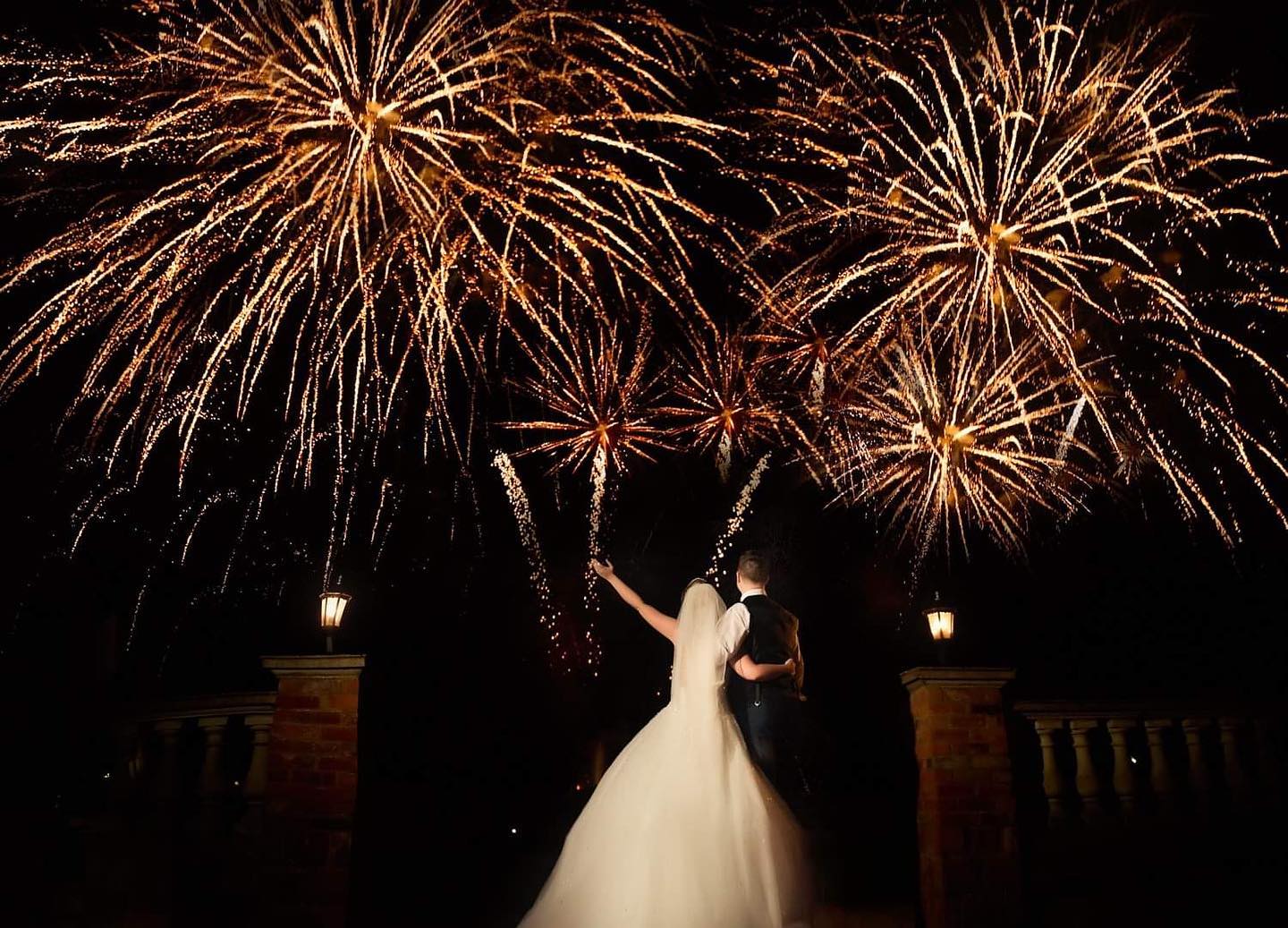 Bride & groom fireworks